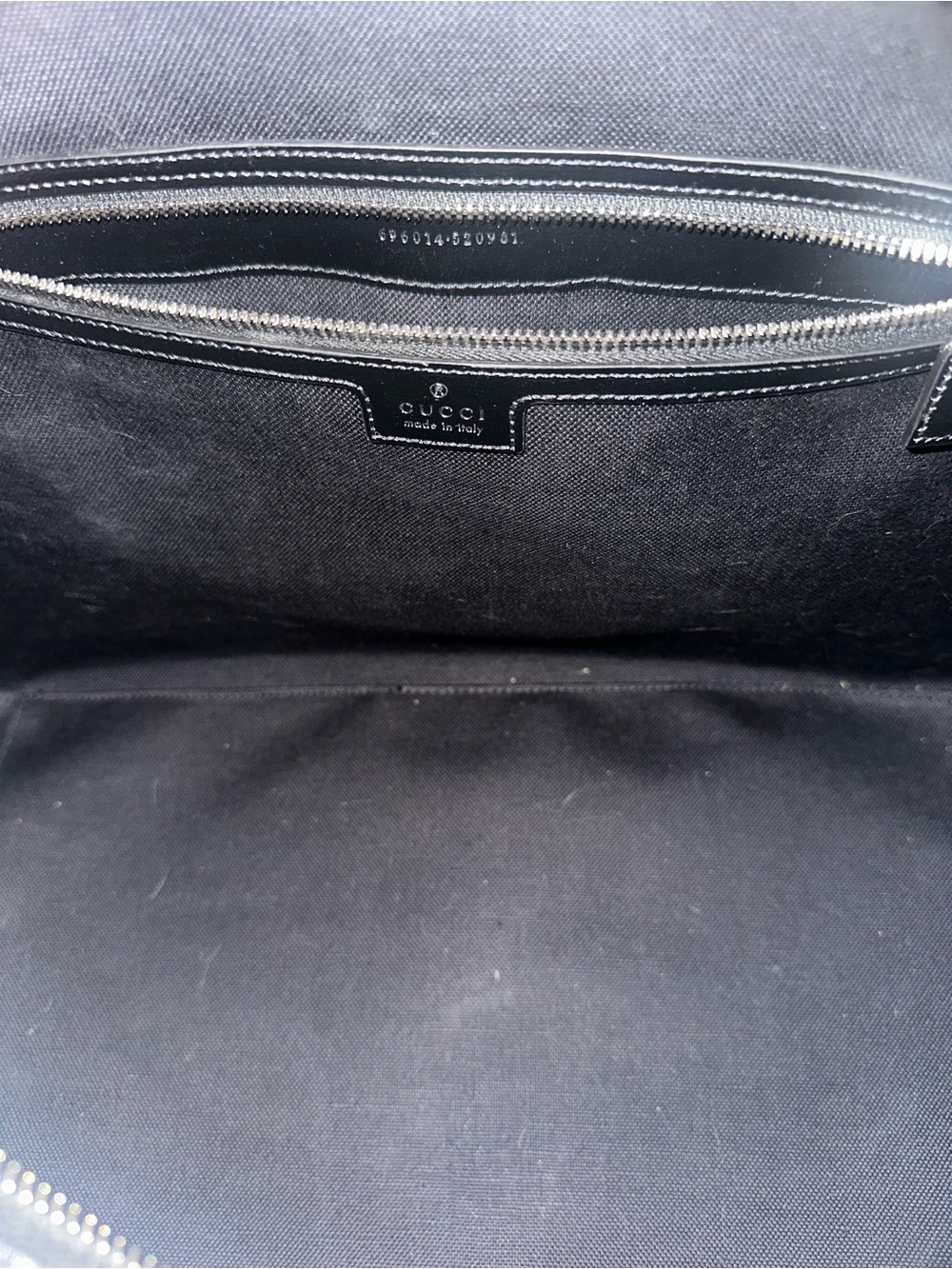 Gucci Gray Monogram Canvas and Black Leather Duffel Bag - Picture 7 of 7